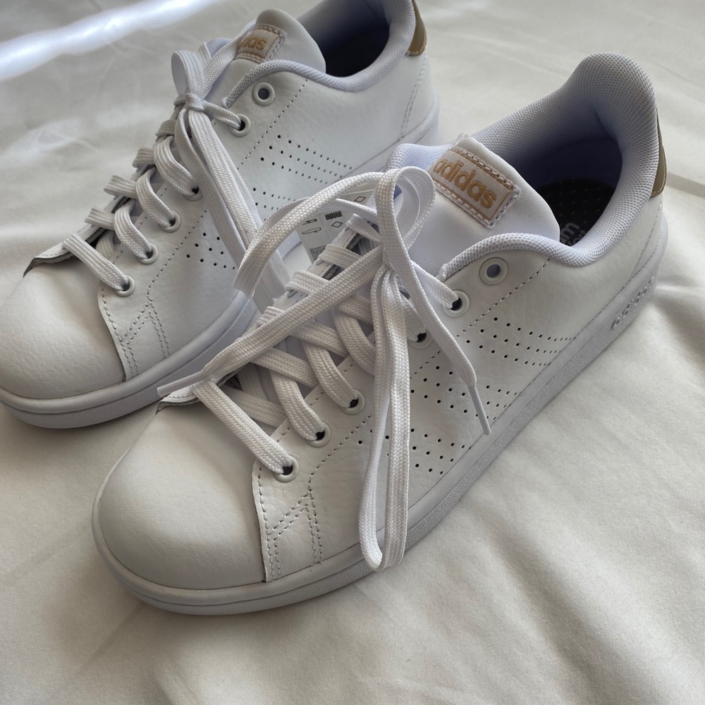 Adidas White with Bronze Detail Sneaker
